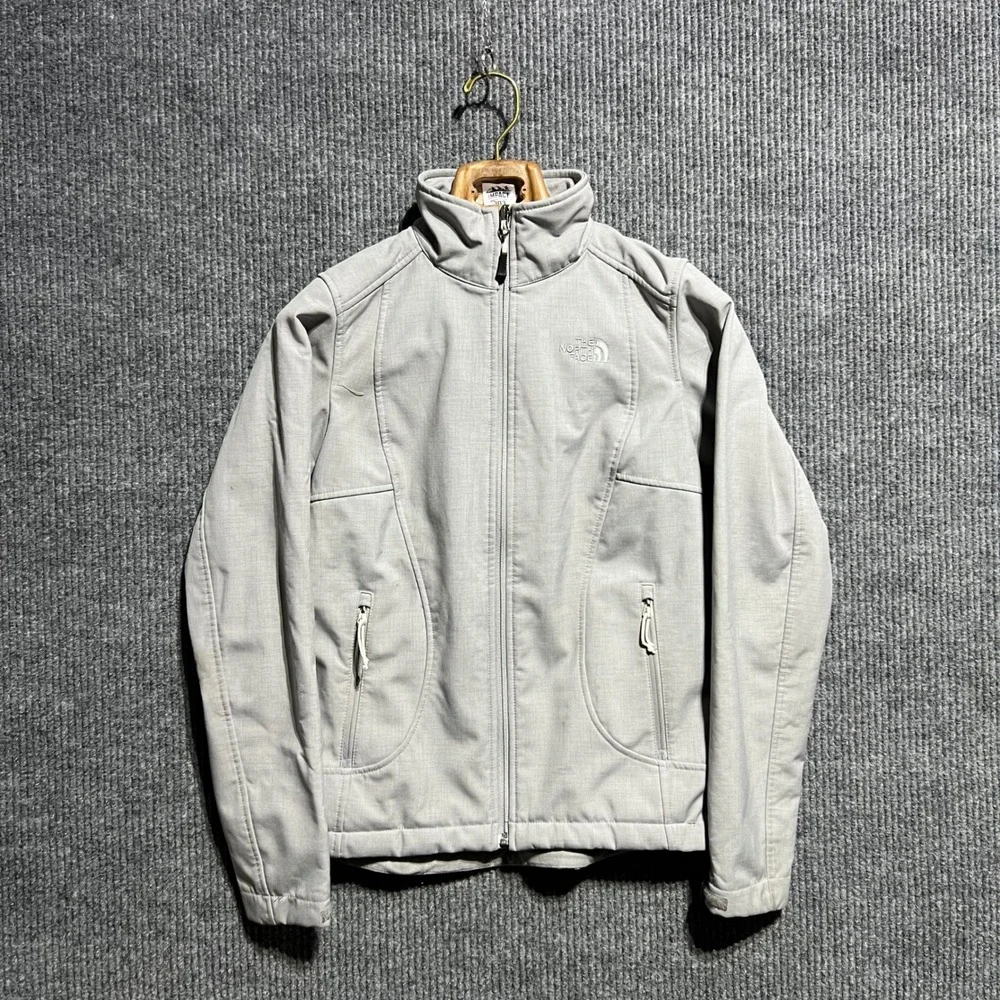 The North Face Apex Bionic Jacket Women Size S‎ Gray Softshell Fleece Lined Coat